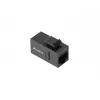 Keystone modulis LANBERG KSU6-3000 – Cat6 U/UTP RJ-45 moteriškas į RJ-45 moteriškas, plokščios konstrukcijos, juodas