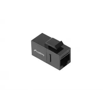 Keystone modulis LANBERG KSU6-3000 – Cat6 U/UTP RJ-45 moteriškas į RJ-45 moteriškas, plokščios konstrukcijos, juodas