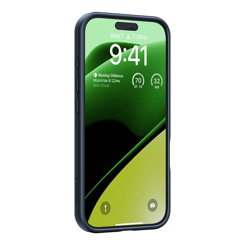 Apsauginis dėklas telefonui Torras Ostand Pro, skirtas iPhone 16 Plus — juodas, plonas profilis, lengvas svoris