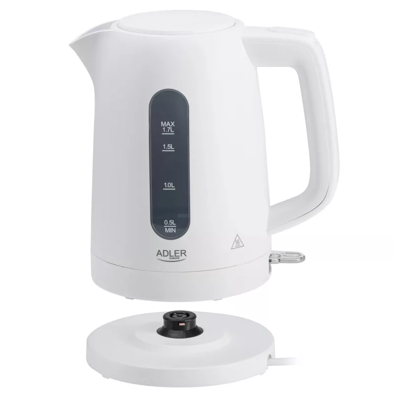 Virdulys Adler AD 1379w — 1,7 L, iki 2200 W, baltas, 360° sukamas pagrindas, polipropilenas