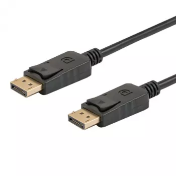 DisplayPort kabelis SAVIO CL-136, DisplayPort kištukas–kištukas, 2 m, DP 1.2, auksuoti kontaktai, juodas