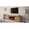 TV spintelė Cama Meble GRANERO su židinio moduliu, Wotan ąžuolas, 2000×350×567 mm, 2 durys, 2 lentynos