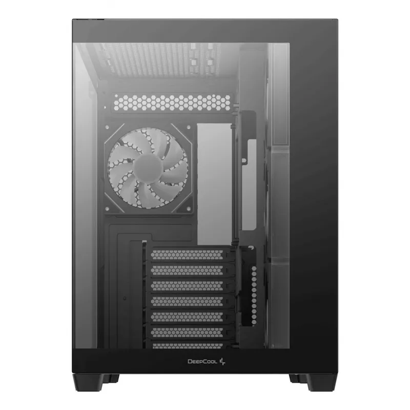 Korpusas DeepCool CG530 4F Midi Tower Juodas — grūdintas stiklas, ATX/ITX/Micro ATX, 3x120mm ventiliatoriai, USB-C