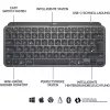Logitech MX Keys Mini belaidė apšviesta klaviatūra grafito spalvos, UK išdėstymas