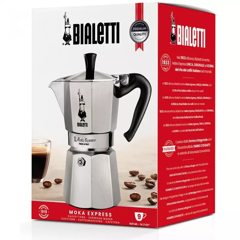 Bialetti Moka Express kavinukas 0,55 L juodas, sidabrinis