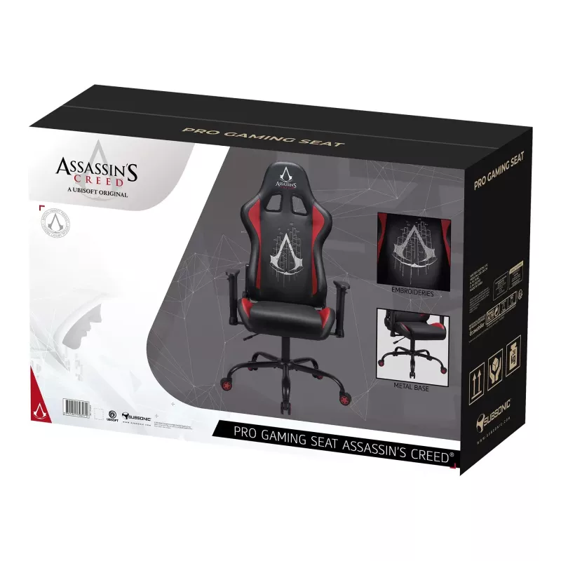 Biuro kėdė Subsonic SA5609-AC1 minkšta sėdynė minkštas atlošas juoda raudona