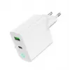 Sieninis maitinimo adapteris 220V GEMBIRD, universalus, 1× USB Type-C PD 20W, 1× USB-A 3.0 QC 18W, LED indikatorius, baltas