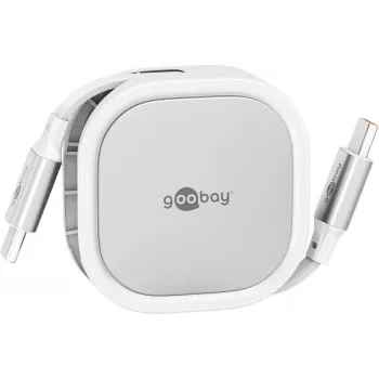 Wentronic goobay Savaiminio įsitraukimo USB-C laidas baltas/sidabrinis 15W tvirtame korpuse (77425)