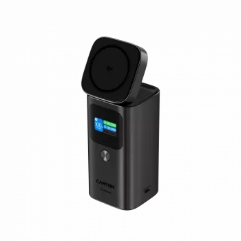 CANYON Qi2 belaidė magnetinė power bank OnPower 150 15000mAh Aliuminis Tamsiai pilka
