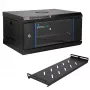 EXTRALINK LITE 4U 530×400 sieninis stelažinis korpusas juodas su lentyna