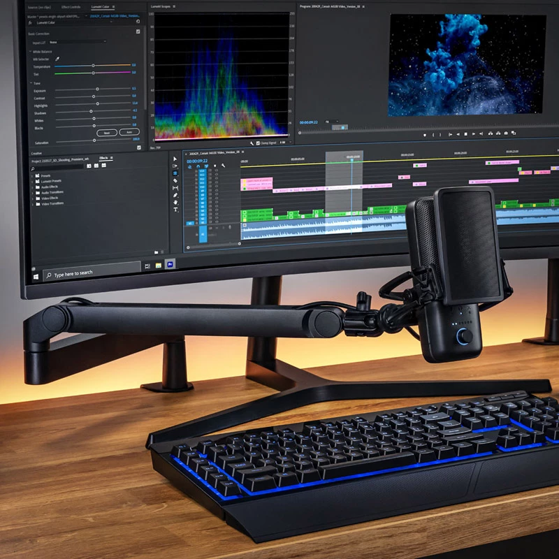 Radijo transliacijų mikrofoninis stovas Elgato Wave Mic Arm LP, tvirtinimas prie stalo, juodas, 1,69 kg