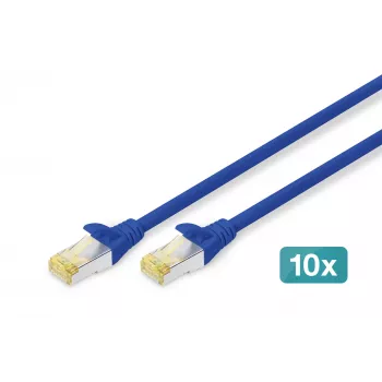 Tinklo kabelis Digitus CAT 6A S/FTP RJ-45 0,25m Mėlynas