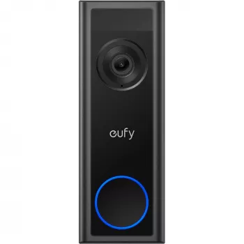 Vaizdo durų skambutis Eufy C31 2K su MicroSD palaikymu, 2560×1440, 6500 mAh, laidinis ir belaidis, juodas