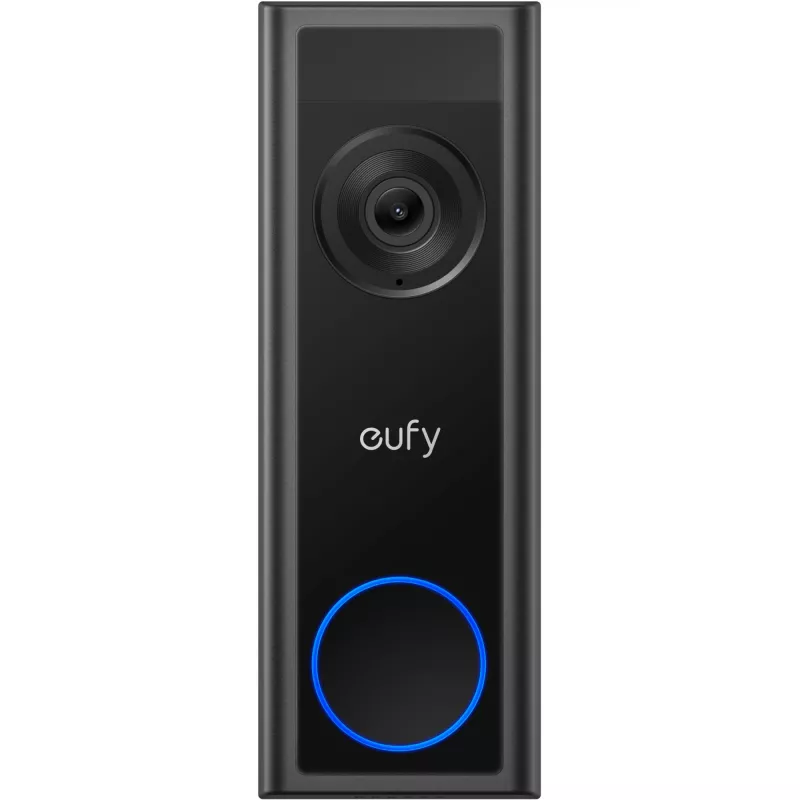 Vaizdo durų skambutis Eufy C31 2K su MicroSD palaikymu, 2560×1440, 6500 mAh, laidinis ir belaidis, juodas