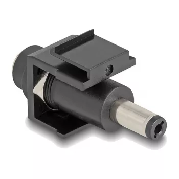 DeLOCK Keystone modulis nuolatinės srovės 5.5 x 2.1 mm lizdas – 5.5 x 2.5 mm kištukas juodas