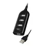 VAKOSS USB stotelė TC-234UX — 4 prievadų USB 2.0 stotelė, DC maitinimas (5V, 1A), juoda