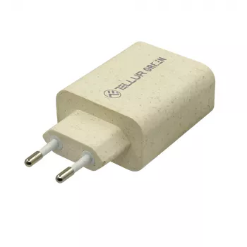 Įkroviklis Tellur TLL151321 Type-C PD20W USB QC3.0, 20W PD ir QC3.0 greitasis įkrovimas