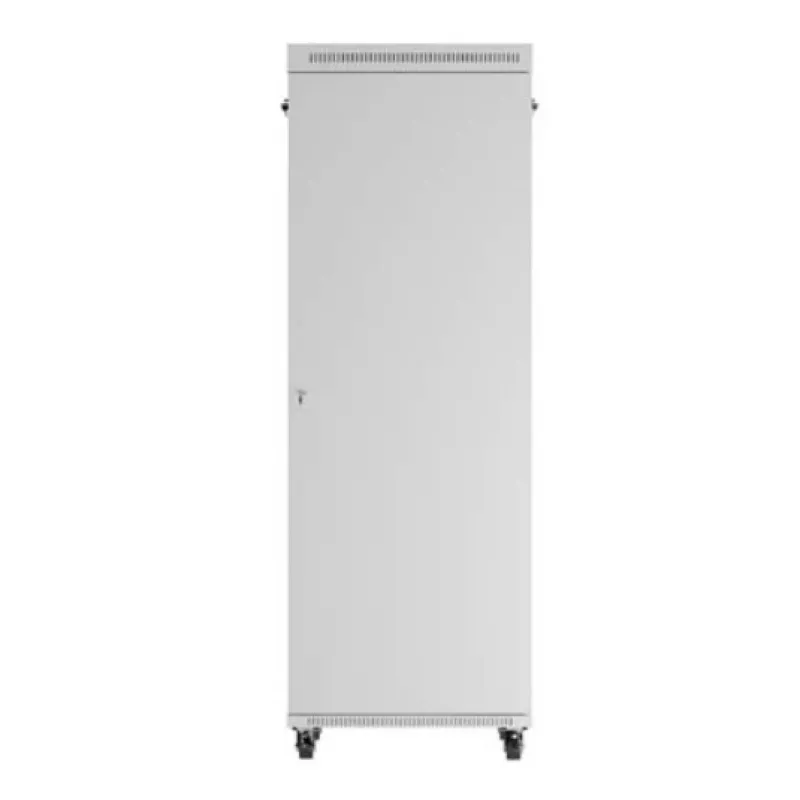 Stovimas serverinis spintos korpusas LANBERG FF01-8047-12SL 47U 800x1000 mm pilkas su priekinėmis ir galinėmis stiklinėmis durimis bei LCD skydelio vieta