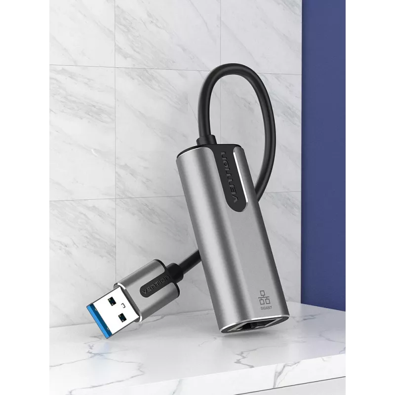 Vention USB 3.0-A į Gigabit Ethernet adapteris pilkas 0,15 m aliuminio lydinys