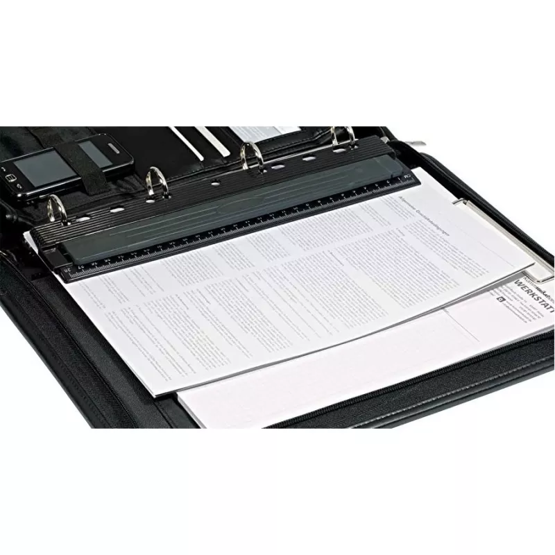 Skylmušis WEDO 67 9401 — 4-ių skylių metalinis skylmušis, juodas, skylmušimo talpa 3 mm, 66 mm plotis