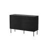 Komoda CORTINA 1D3S cama meble 120x40x81 cm, juoda, 3 stalčiai, laminuota medžio drožlių plokštė