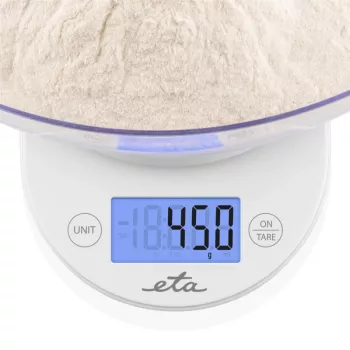 Virtuvinės svarstyklės su dubeniu ETA Mari 577090000, 5 kg, 1 g, LCD, balta
