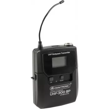 Belaidis mikrofonas Omnitronic UHF-300 juostinis siųstuvas 823–832 / 863–865 MHz