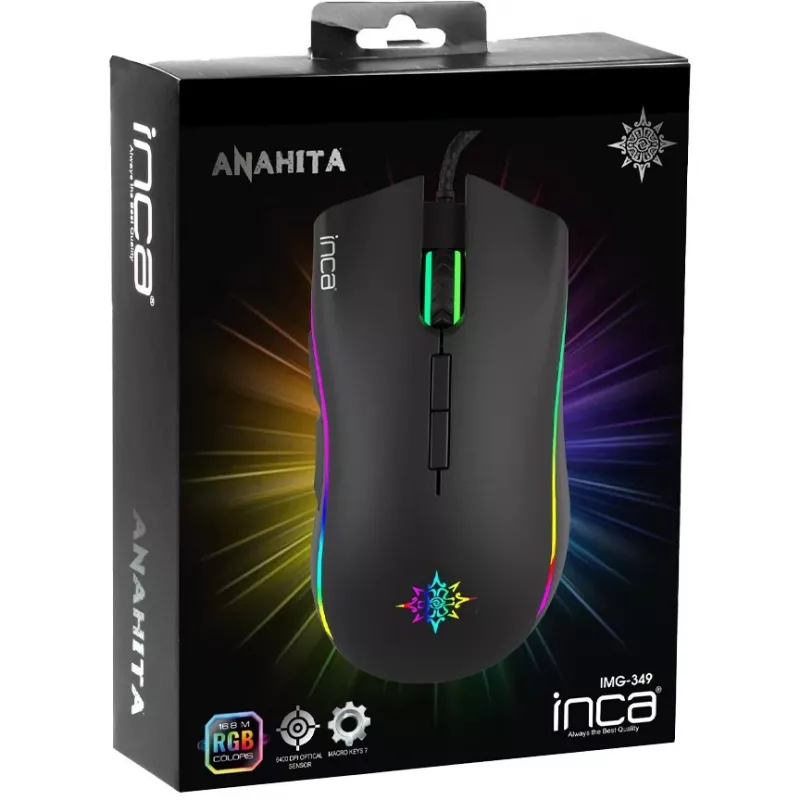 INCA ANAHITA RGB MACRO KEYS PROFESSIONAL GAMING MOUSE (juoda)