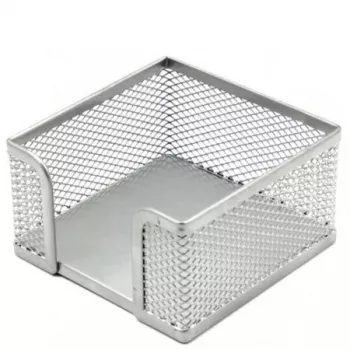 Užrašų dėžutė Forpus, 9,5x9,5 cm, sidabrinė, perforuotas metalas 1005-007