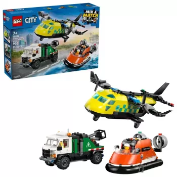 LEGO CITY 60505 Lėktuvas, aptarnavimo sunkvežimis ir oro pagalvės laivas