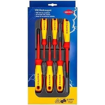Knipex VDE atsuktuvų rinkinys 6 dalių Phillips Pozidriv, Phillips (00 20 12 V03)
