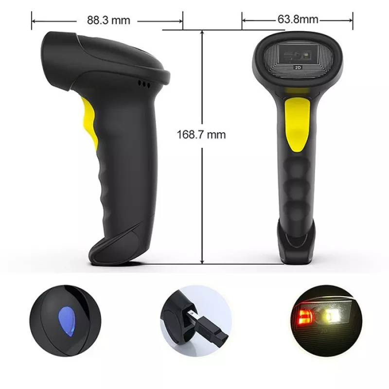 Brūkšninių kodų skaitytuvas QOLTEC 50880 1D/2D USB
