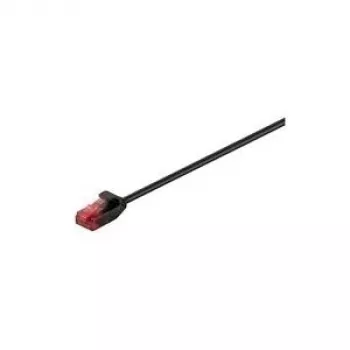 Wentronic Goobay CAT 6 Slim-Patch kabelis, U/UTP, juodas, 0,15 m – varinė gysla (71547)