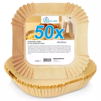 Popieriniai įdėklai oro gruzdintuvei 20×20 cm, pakuotė 50 vnt. — Extralink HOME