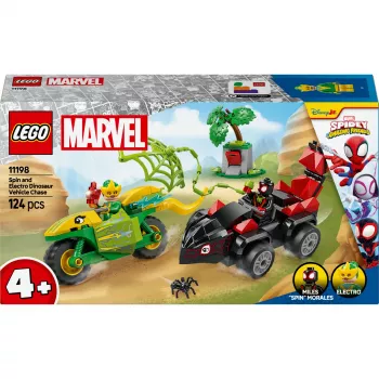 LEGO MARVEL 11198 Sukamasis ir Elektro dinozaurų transporto priemonių gaudynės