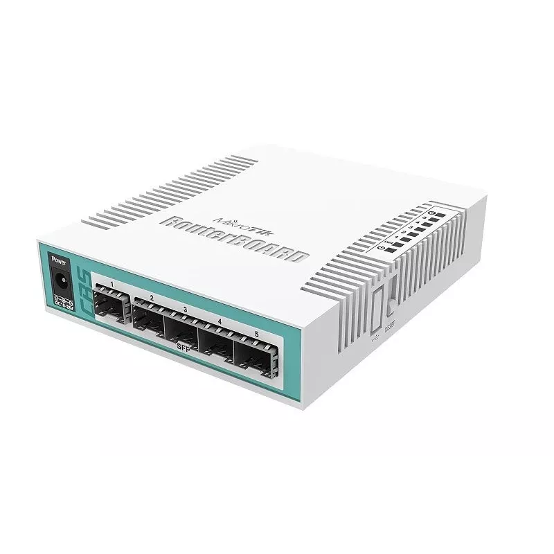 Mikrotik CRS106-1C-5S tinklo jungiklis Gigabit Ethernet (10/100/1000) su PoE, baltas