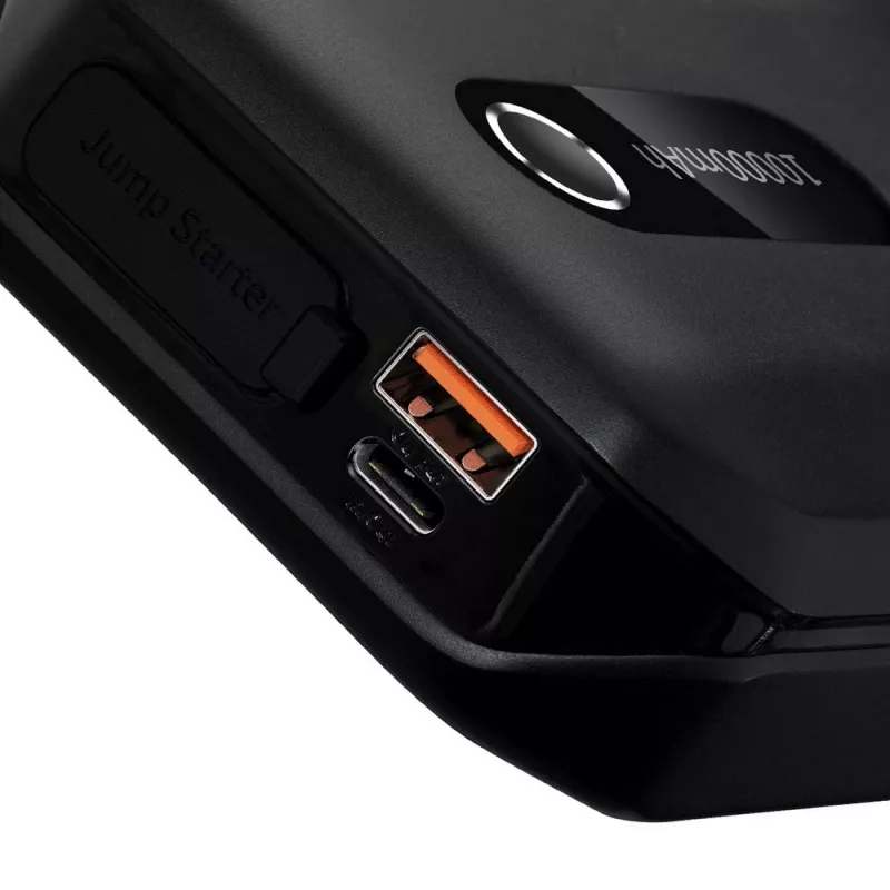 Baseus BS-CH001 - starterinis įrenginys, užvedimo stiprintuvas 10000 mAh 12V (1000 A / 500 A) su krokodilo spaustukais (juodas)