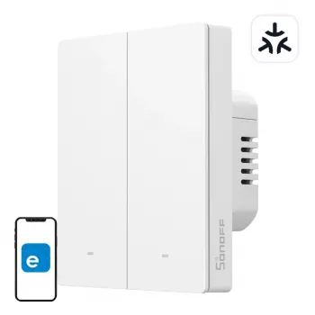 Sieninis belaidis WiFi išmanusis jungiklis Sonoff M5-2C-80W 2 kanalų rėmui