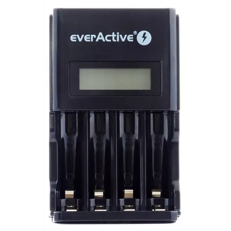 Baterijų kroviklis everActive NC450B – 4 celių AAA kroviklis, 110/230 V AC, juodas