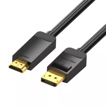 Adapterinis kabelis DisplayPort į HDMI Vention HAGBH, 2 m, juodas, 7 mm skersmuo