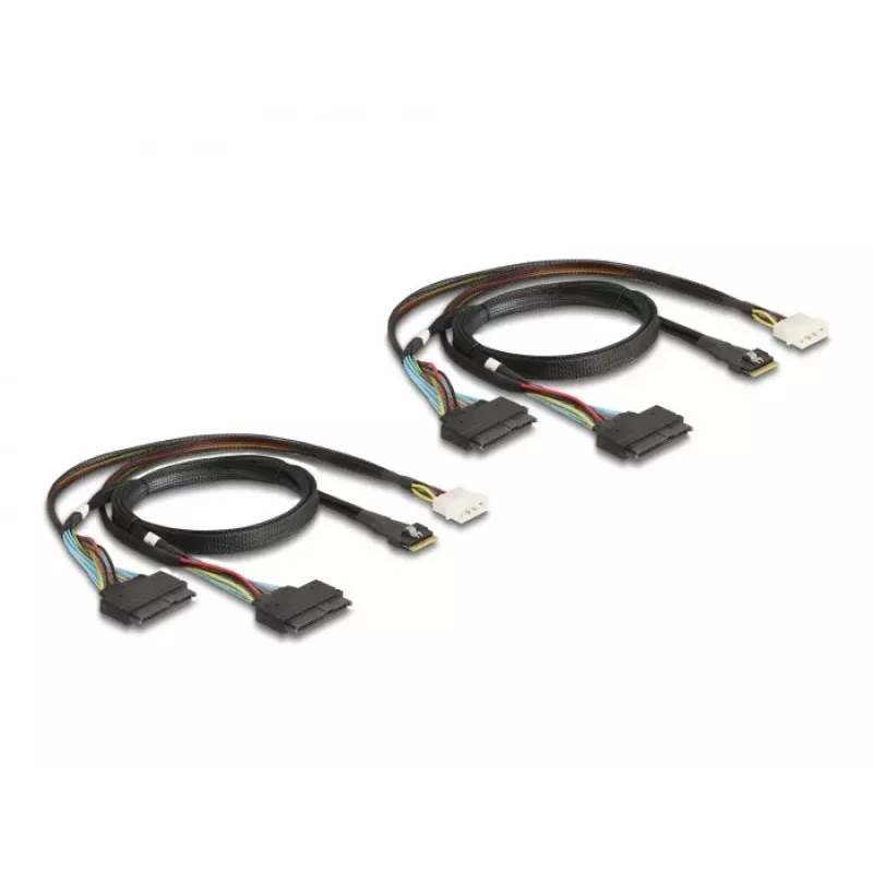 DeLOCK PCI Express 4.0 x16 kortelė su 4 x SFF-8639 (U.2) prievadais NVMe diskams – bifurkacija – Low Profile formos faktorius