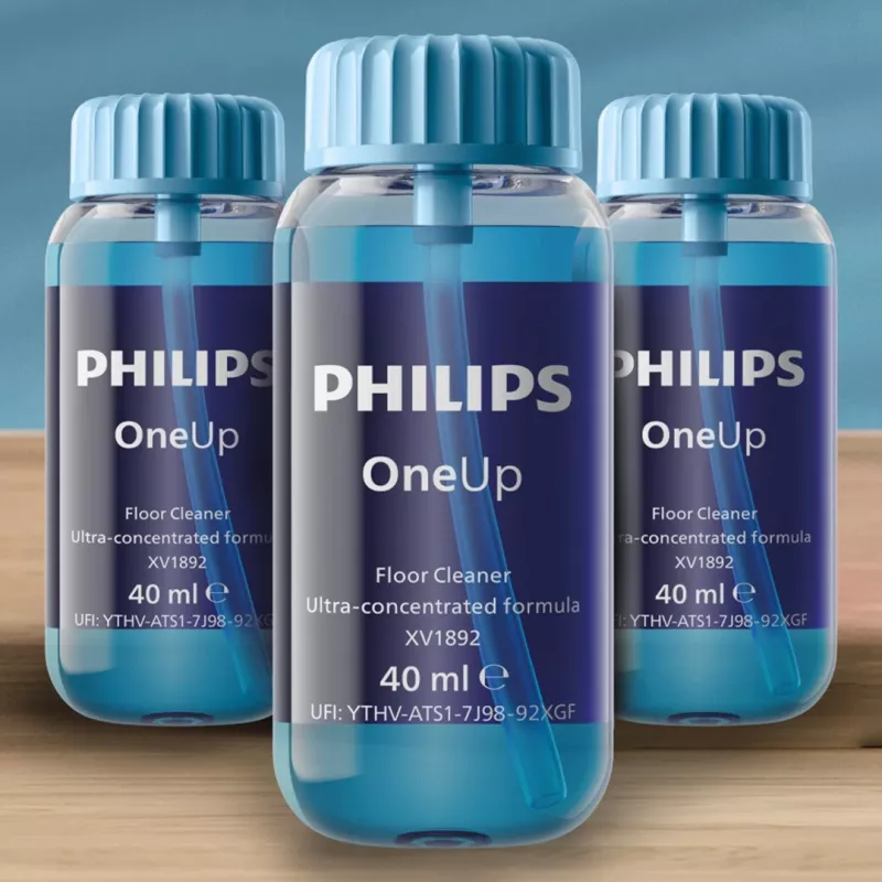Philips OneUp itin koncentruotas grindų valiklis, lazdelinis dulkių siurblys, mėlynas, 40 ml, skystis (koncentratas), Philips OneUp, 30 mm