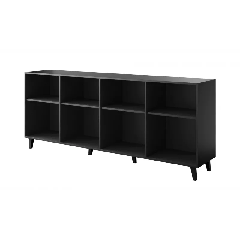 Komoda Cama Meble ETNA 2000×420×820 mm, juoda matinė, medžio drožlių plokštė