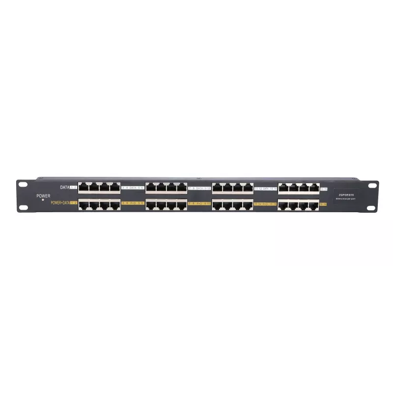 Extralink PoE Injector 16 prievadų 16x 100Mb/s RJ45, montuojamas į stelažą