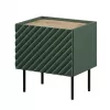 Naktiniai staliukai Cama Meble ONDA 2 vnt 50×40×H54 cm, žali, MDF/medžio drožlių plokštė, 16 mm rėmas