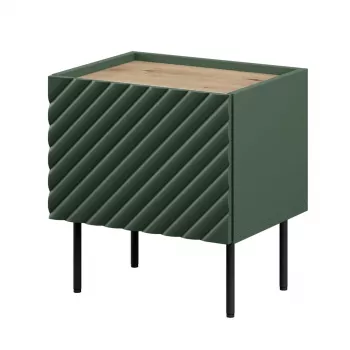 Naktiniai staliukai Cama Meble ONDA 2 vnt 50×40×H54 cm, žali, MDF/medžio drožlių plokštė, 16 mm rėmas