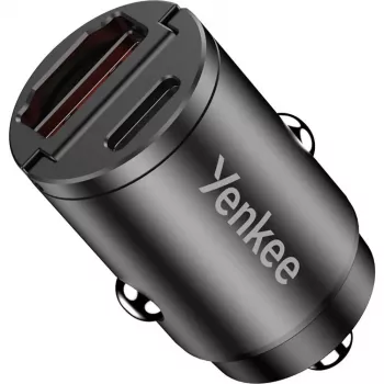Automobilinis kroviklis YENKEE CAR 02 Power Delivery 30W su USB-A ir USB-C prievadais