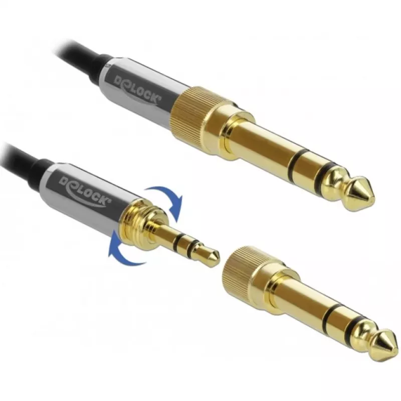 Garso kabelis DeLOCK 85783 5m 3,5mm juodas pilkas
