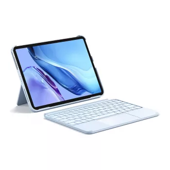 Klaviatūra Inateck KB04122 QWERTZ Bluetooth su jutikliniu kilimėliu, įmontuota 500 mAh baterija, mėlyna
