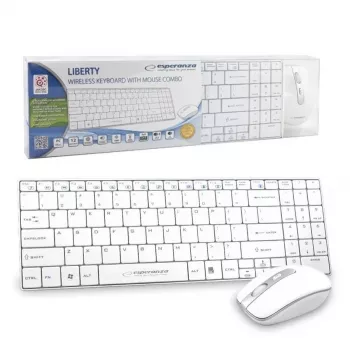 Rinkinys Klaviatūra ir Pelė Esperanza Liberty EK122W, Balta